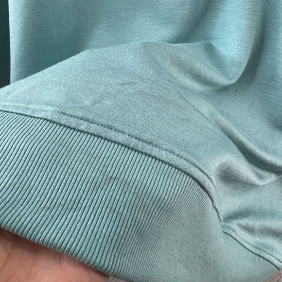 Three Dots Womens Sweater Sz Large Blue Fleece Cozy 1/4 Zip Pullover - Picture 11 of 12